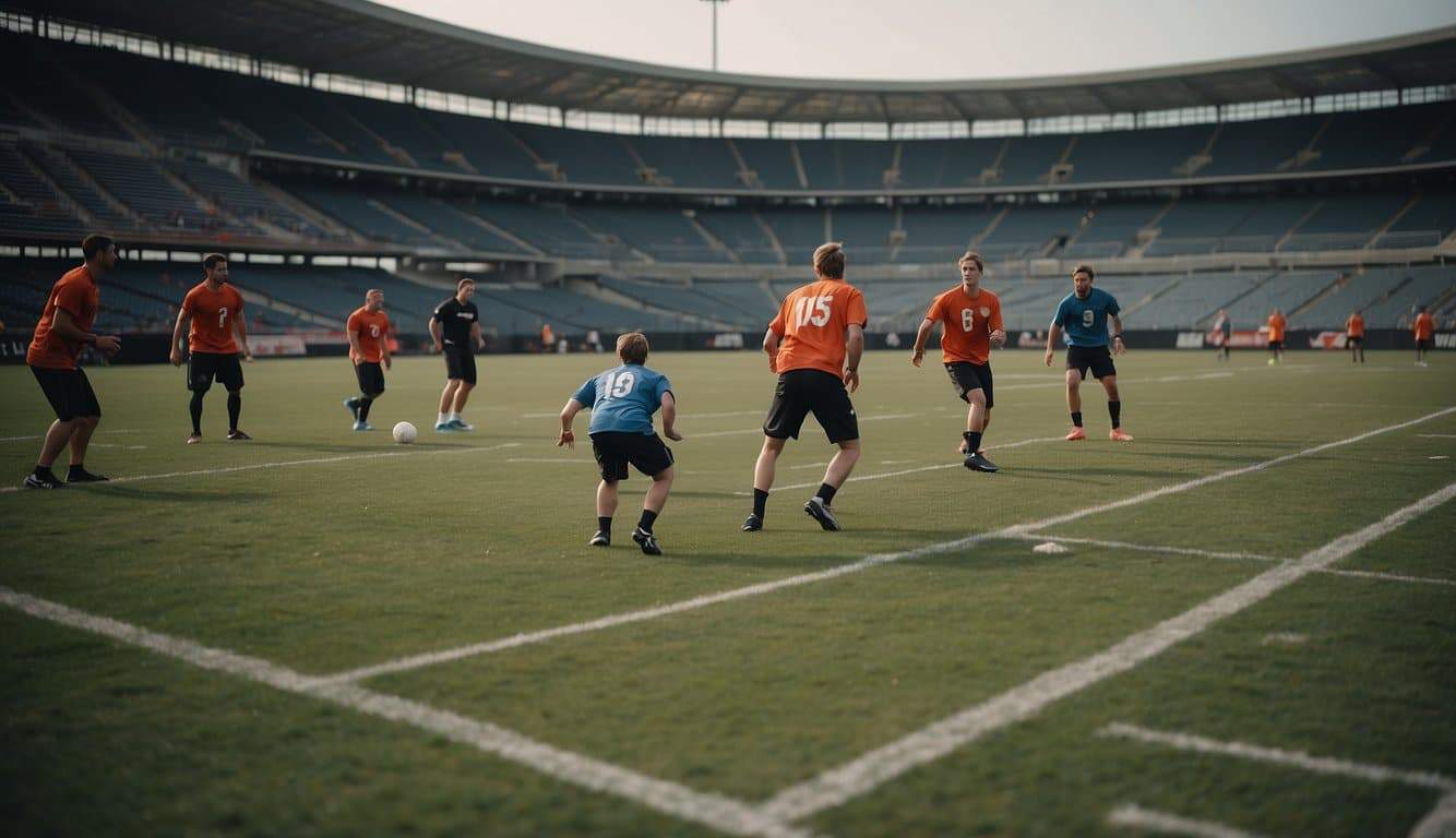 Players strategically position themselves on the field, anticipating the flight of the frisbee and planning their next move